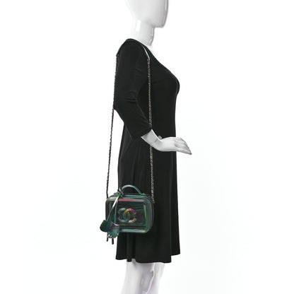 Chanel PVC Patent Calfskin Patent Lambskin Small CC Vanity Case Green 2 of 9