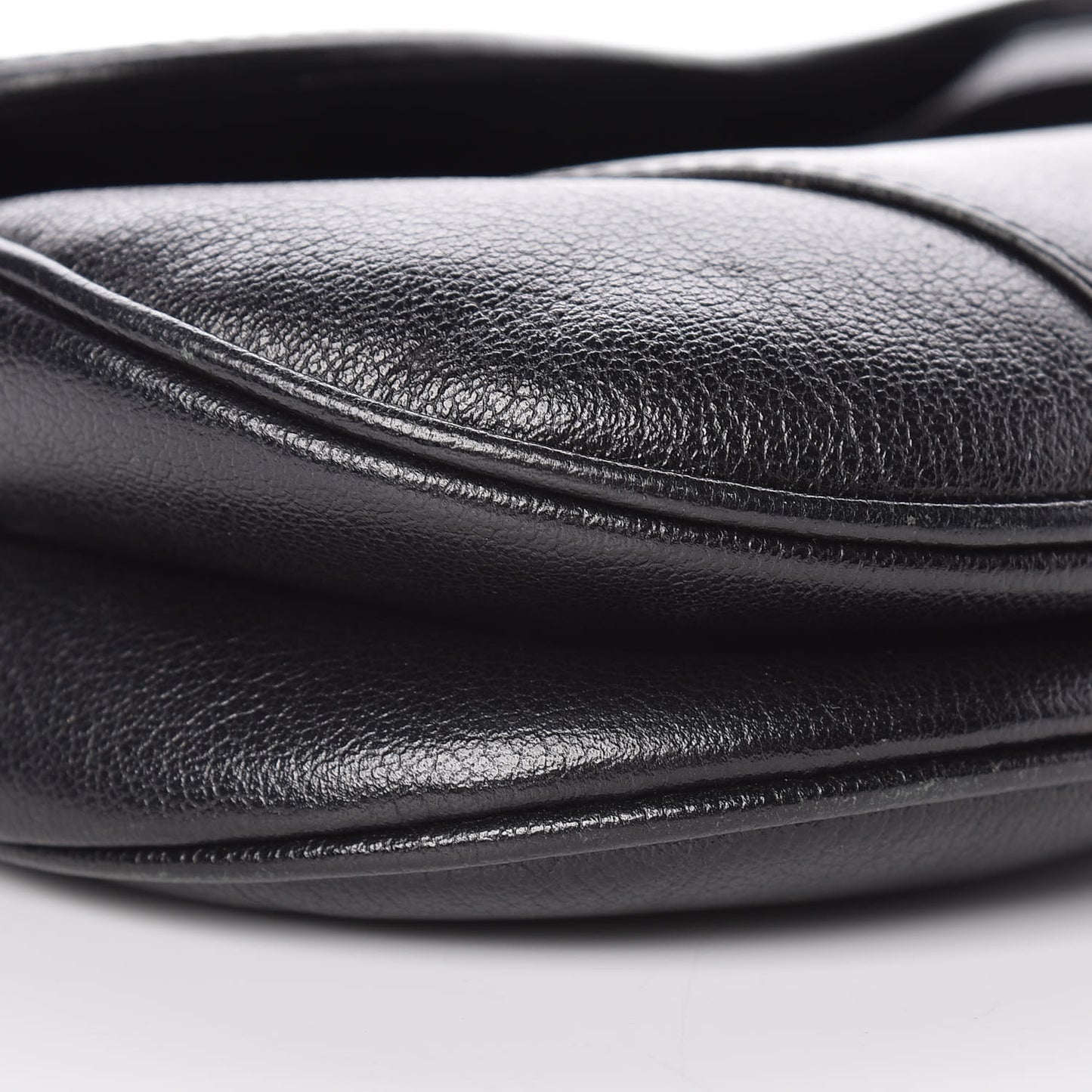 Grained Calfskin Saddle Bag Black