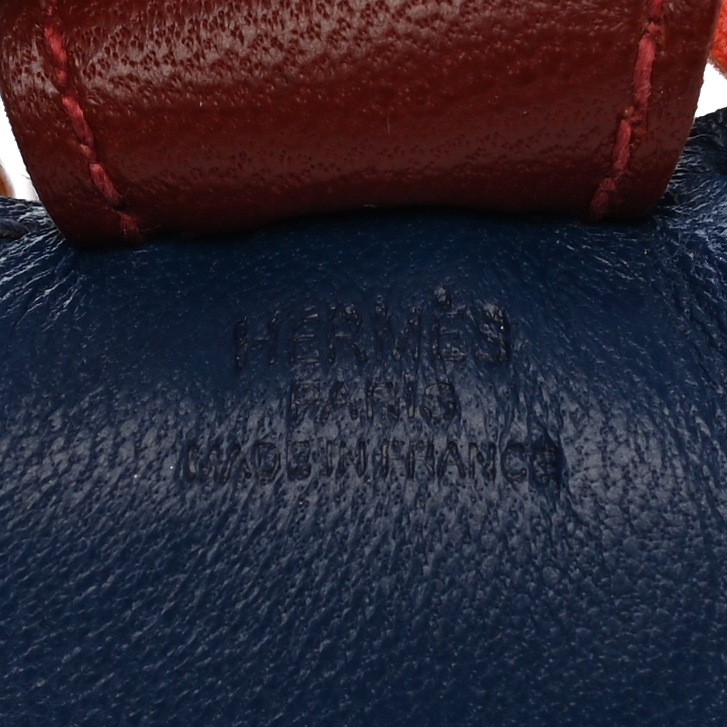 Hermes Milo Lambskin Grigri Rodeo Horse Bag Charm PM Bleu de Malte Rouge H Peony 3 of 4