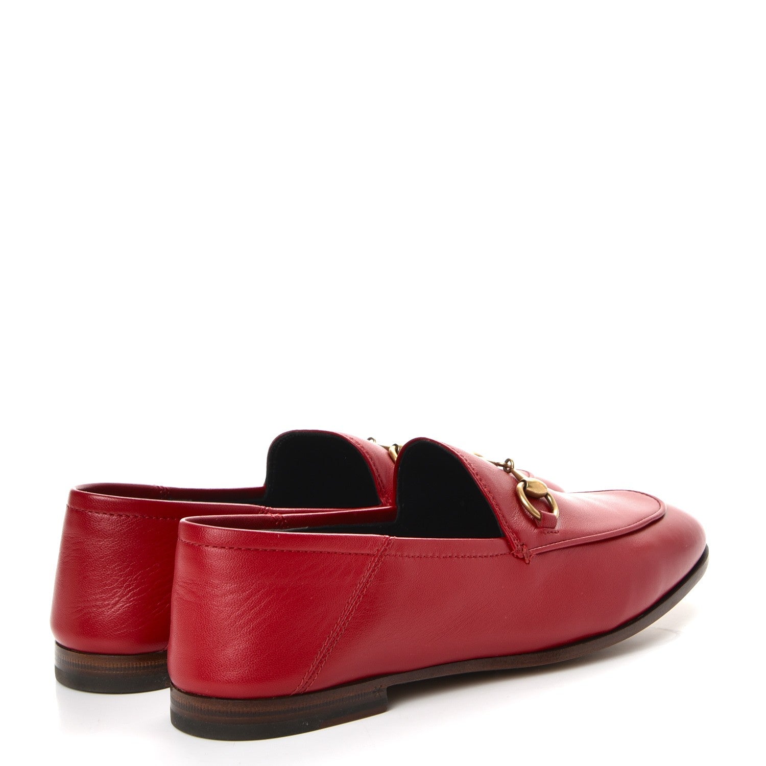 Gucci Lambskin Womens Brixton Horsebit Loafers 36 Hibiscus Red 4 of 10