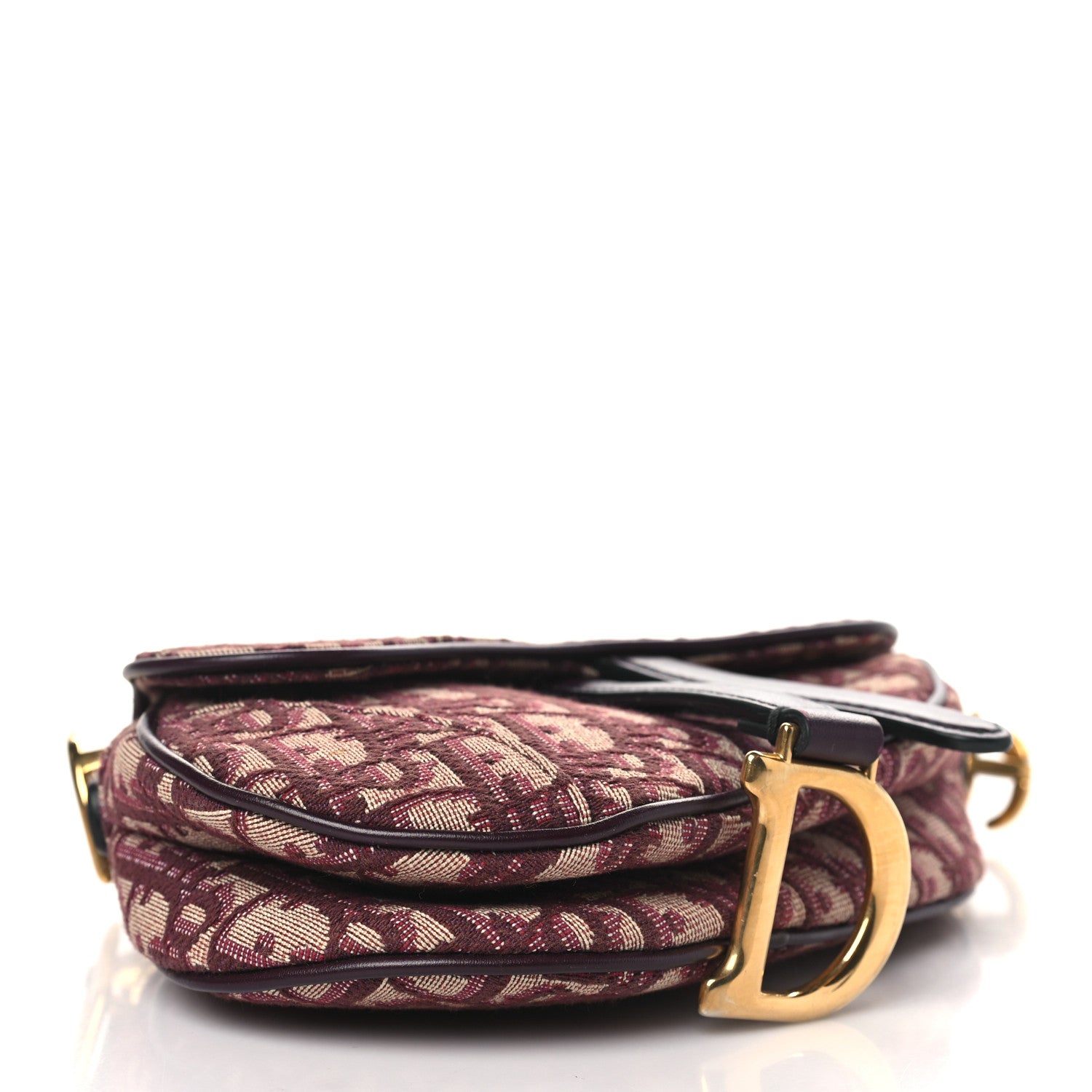 Christian Dior Oblique Mini Saddle Bag Burgundy 4 of 10