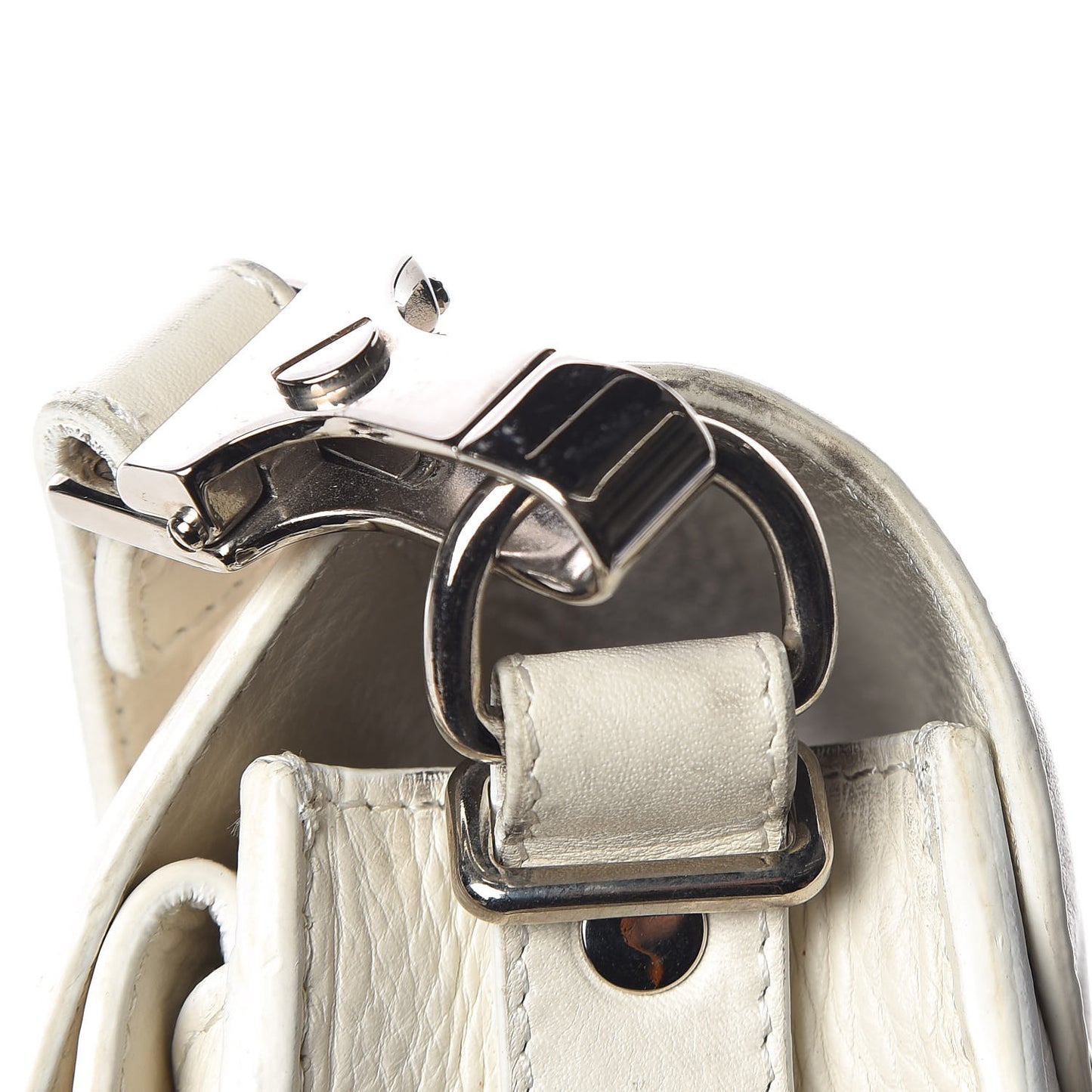 Calfskin Mini PS11 Classic Shoulder Bag White