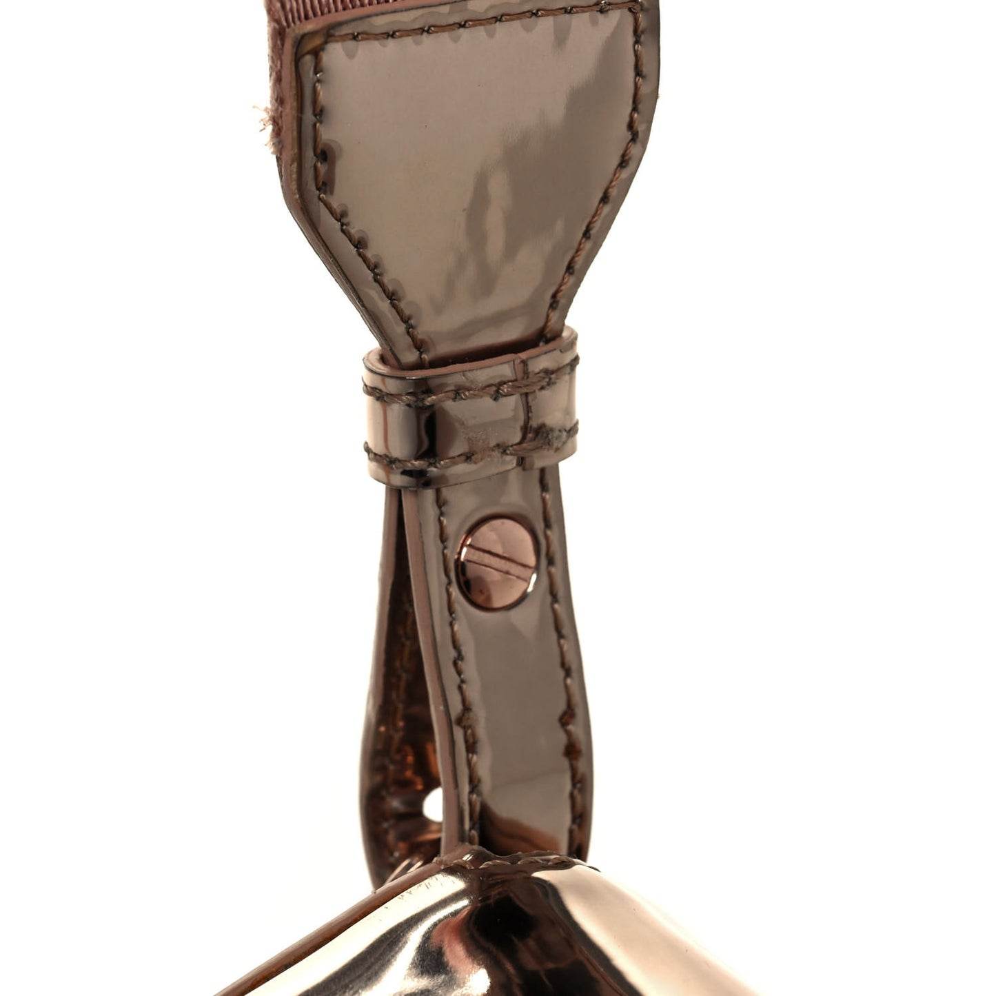 Patent Mirror Binder Clip Bag Rose Gold