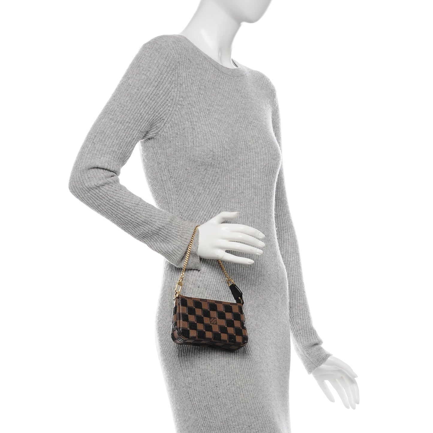 Damier Paillettes Mini Pochette Accessories Black