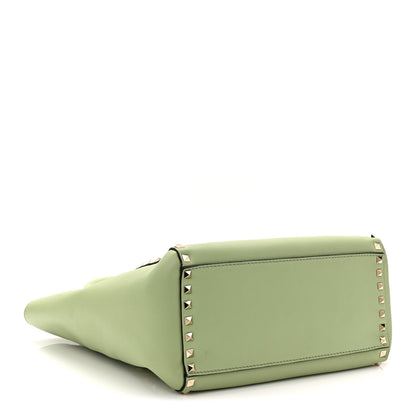 Valentino Garavani Vitello Rockstud Double Handle Tote Green Tea Sorbet 4 of 10