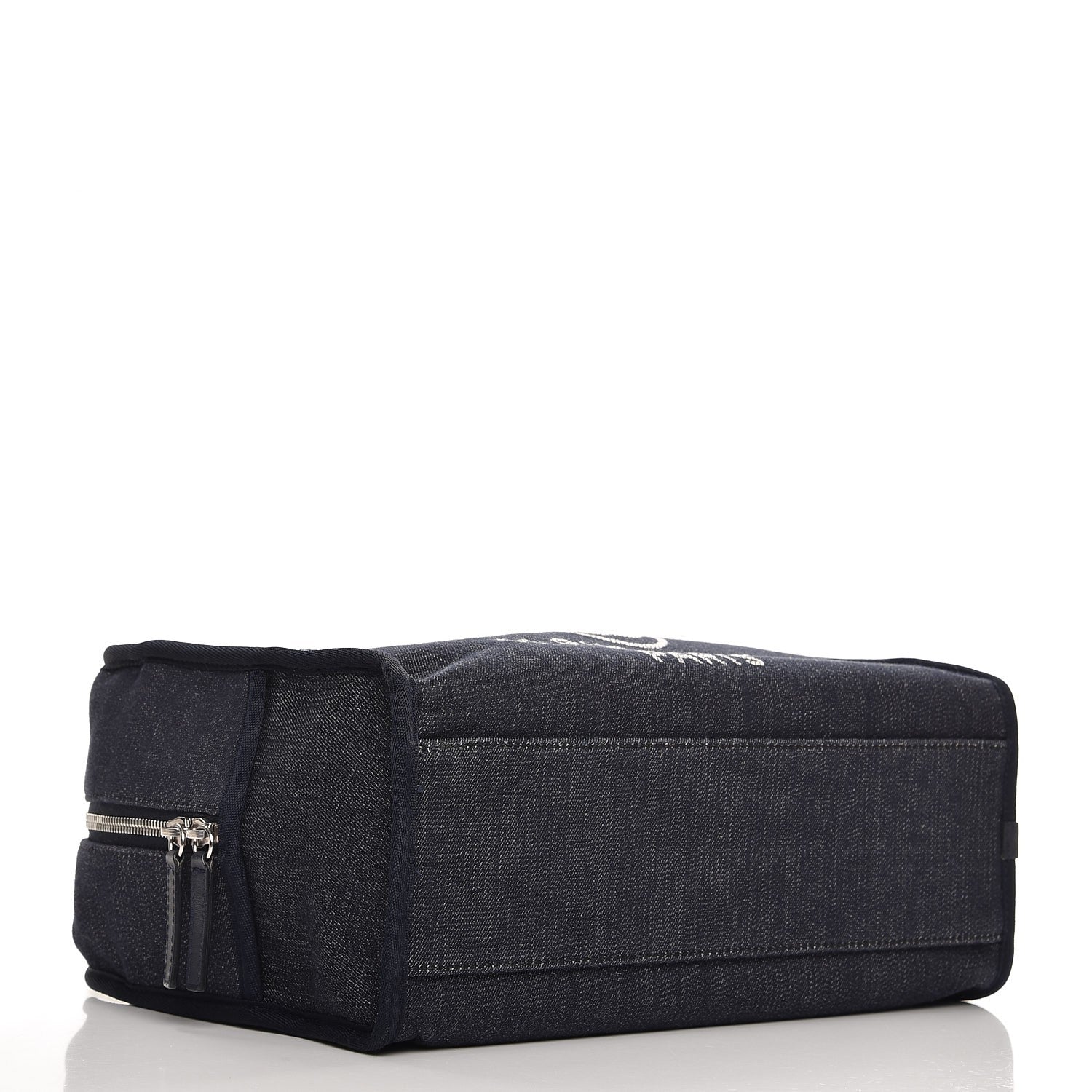 Chanel Denim Deauville Bowling Bag Dark Blue 5 of 9
