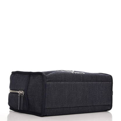 Chanel Denim Deauville Bowling Bag Dark Blue 5 of 9