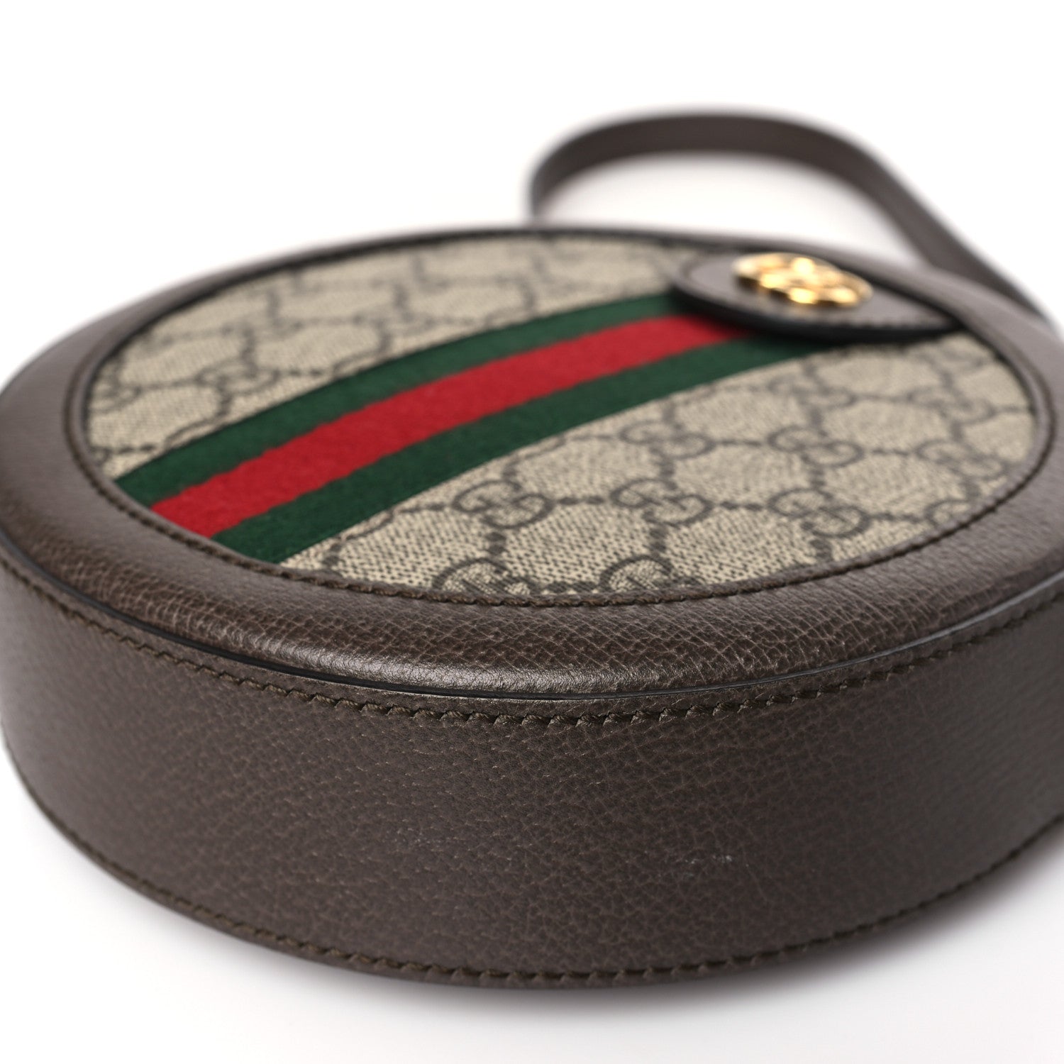 Gucci GG Supreme Monogram Web Mini Ophidia Round Shoulder Bag Brown 9 of 9