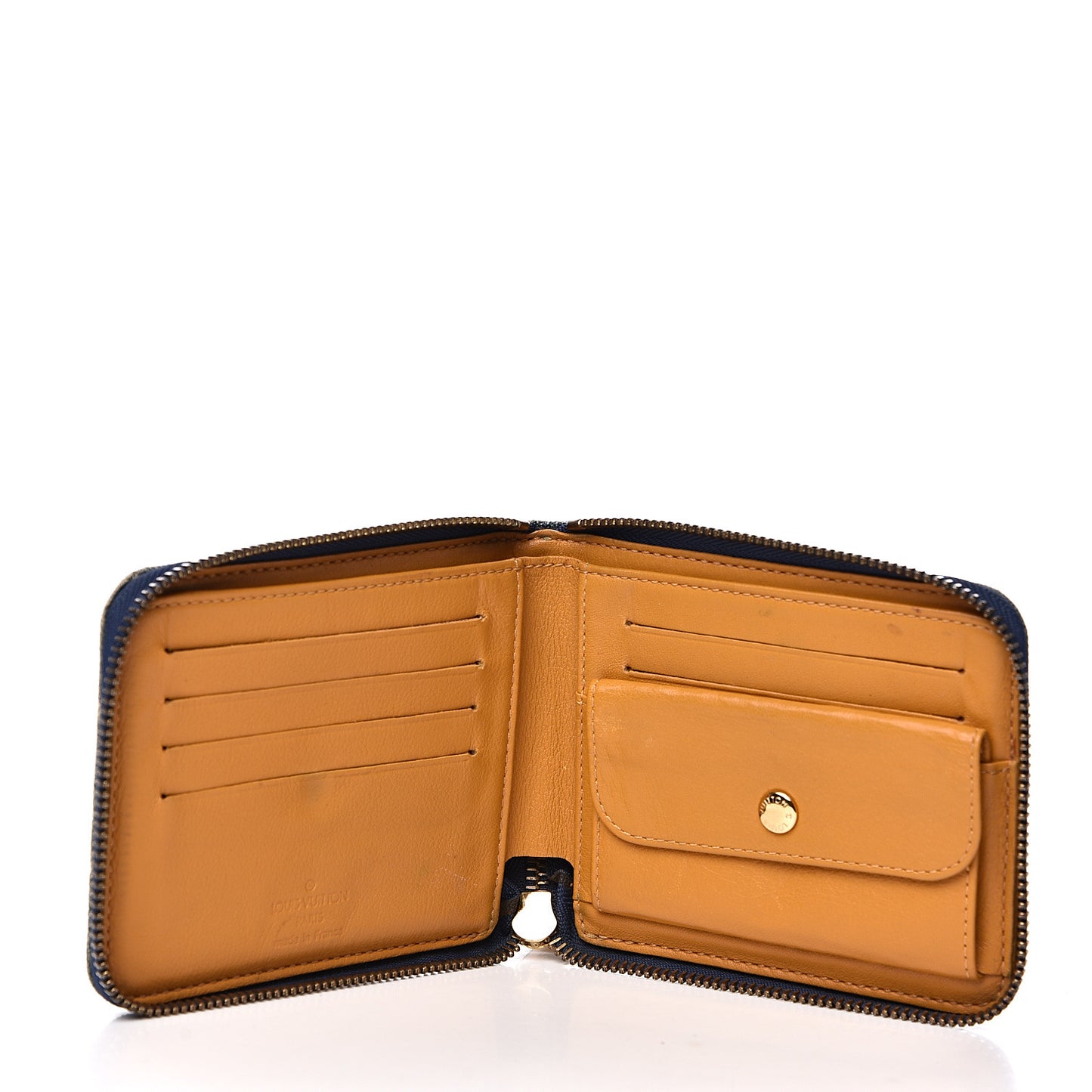 Denim Zip Compact Wallet Blue