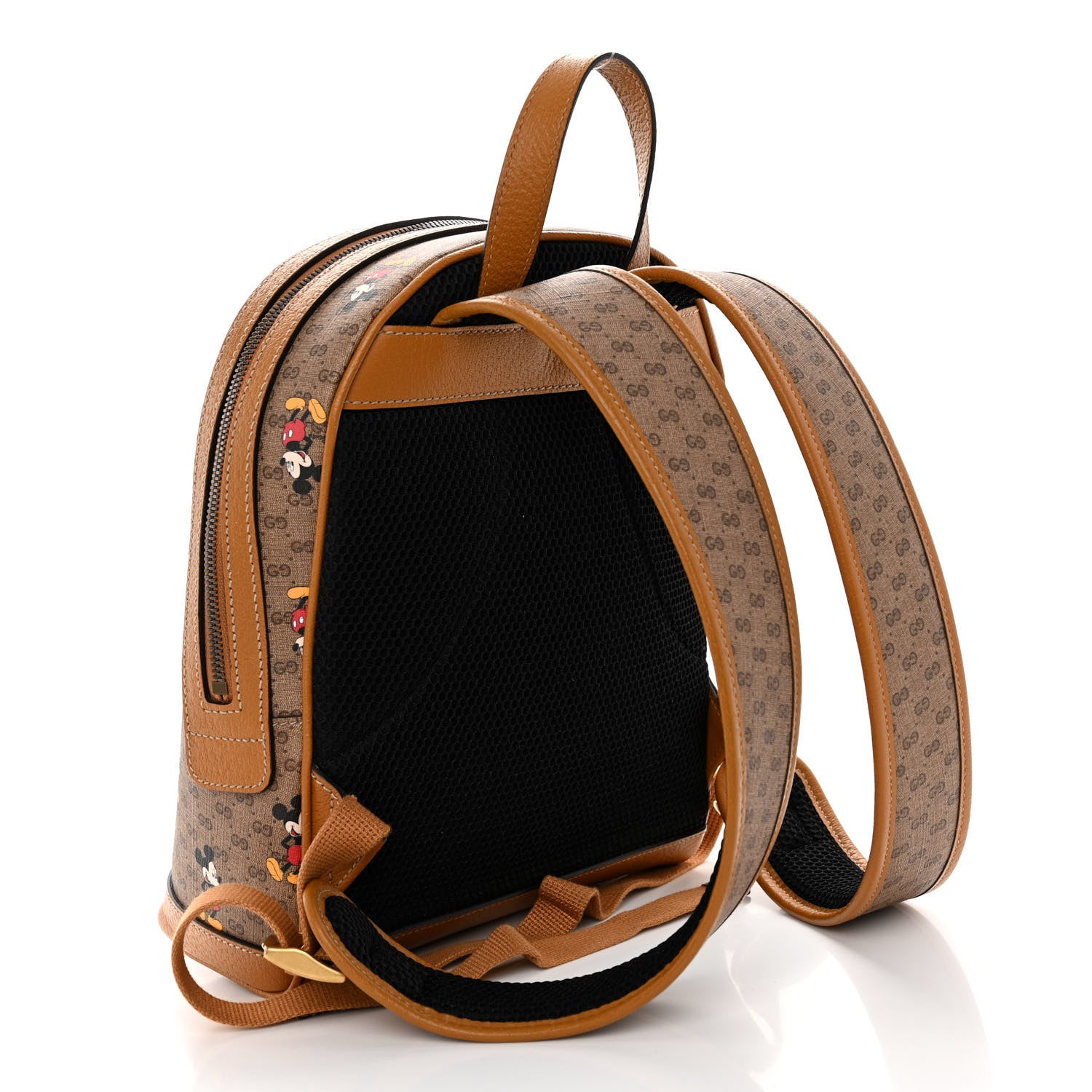 Gucci X DISNEY Mini Vintage GG Supreme Monogram Mickey Mouse Small Dome Backpack Beige Vintage Sun Oil 3 of 10