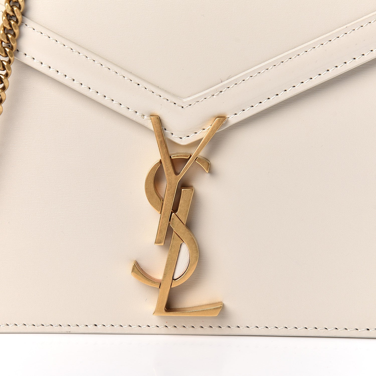Saint Laurent Calfskin Monogram Cassandra Clasp Bag Porcellana 9 of 14