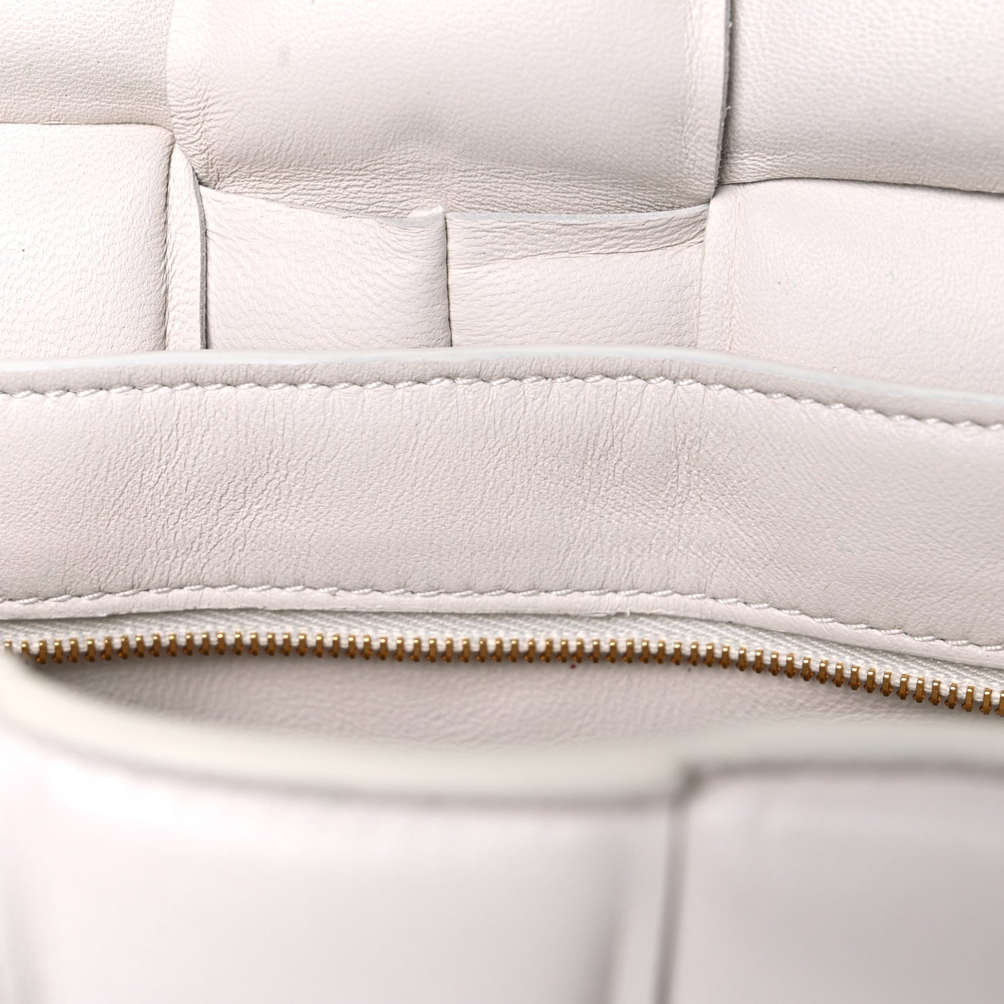 Nappa Maxi Intreccio Padded Cassette Crossbody Bag Chalk