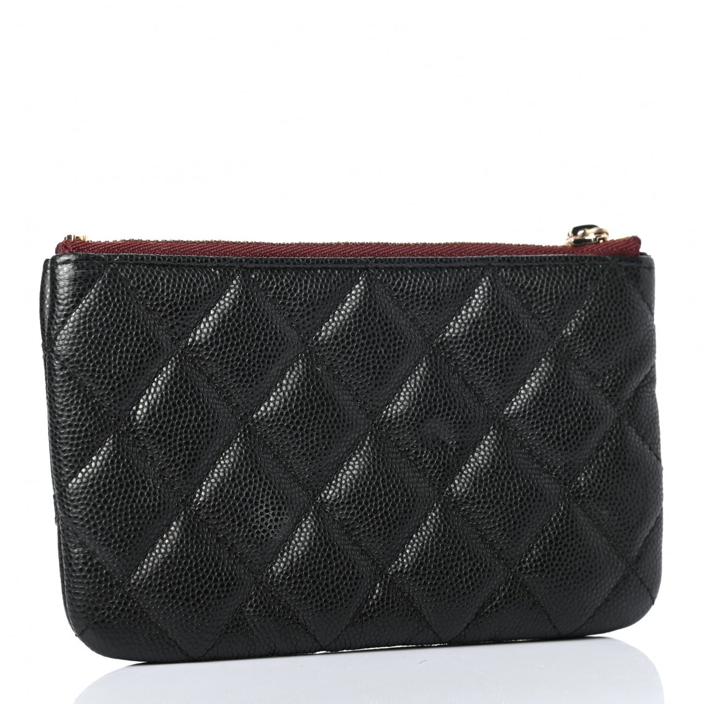 Caviar Quilted Small Cosmetic Case Black