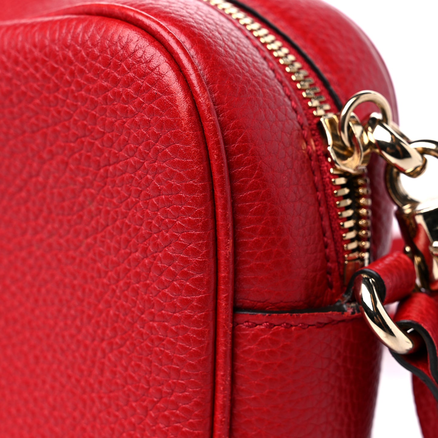 Pebbled Calfskin Small Soho Disco Bag Tabasco Red