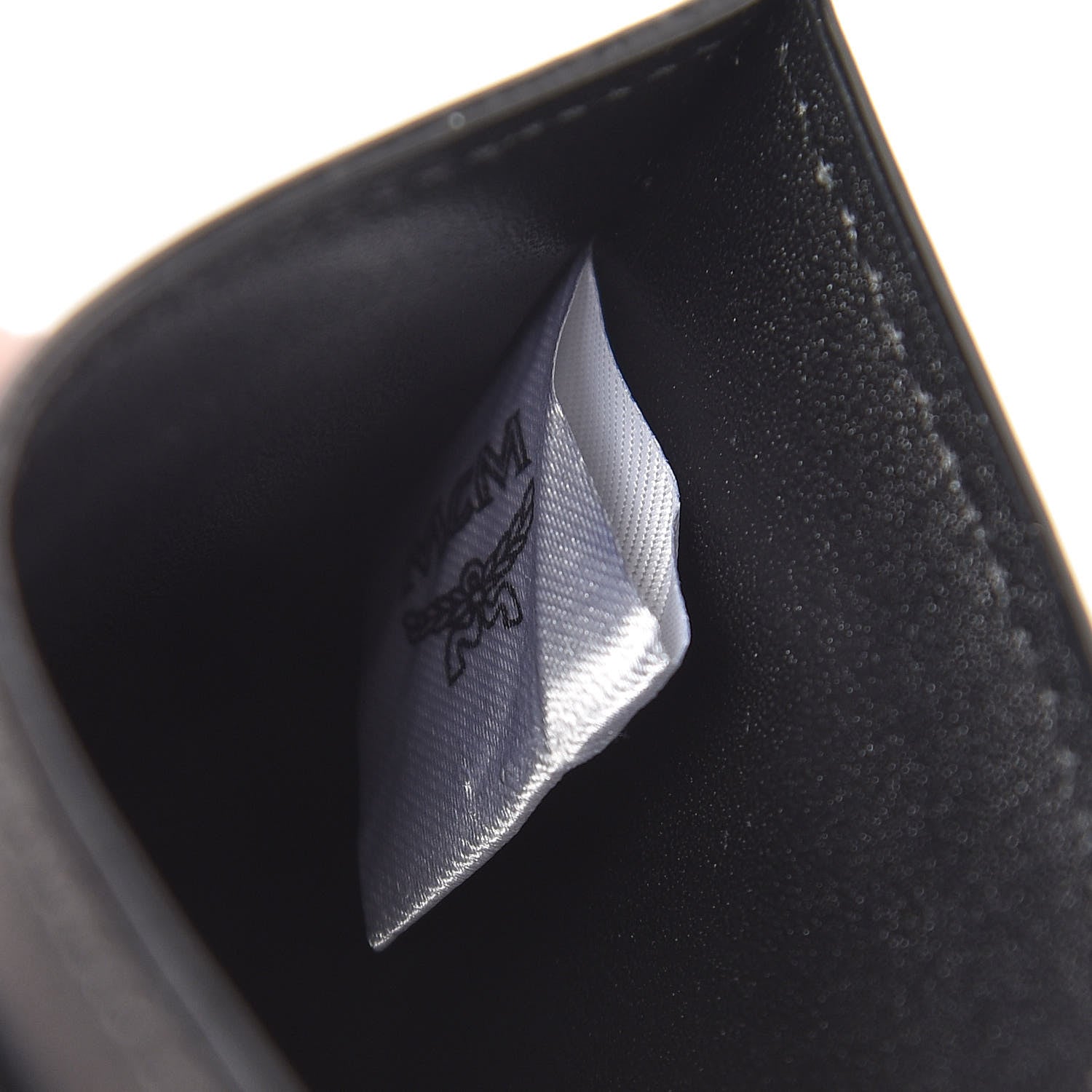 MCM Calfskin Visetos Mini Card Case Black 6 of 8