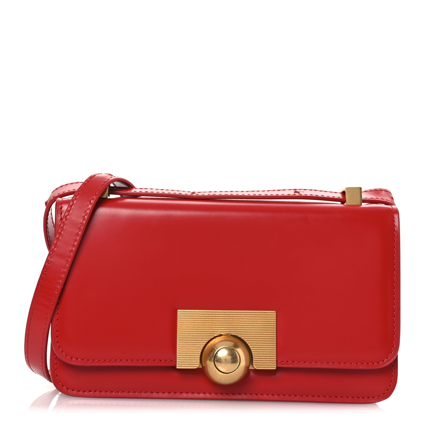 Spazzolato Calfskin Mini Classic BV Bag Bright Red
