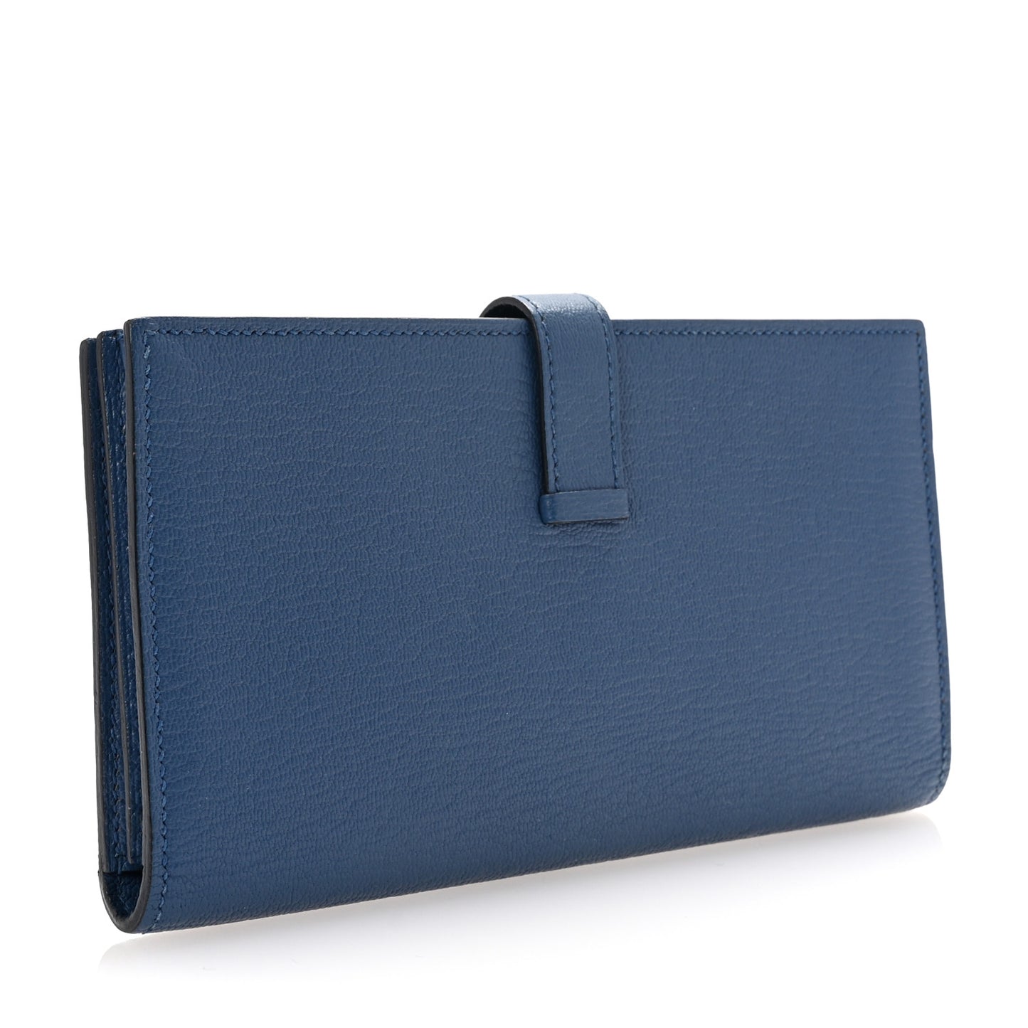Chèvre Mysore Bearn Gusset Wallet Bleu Agate
