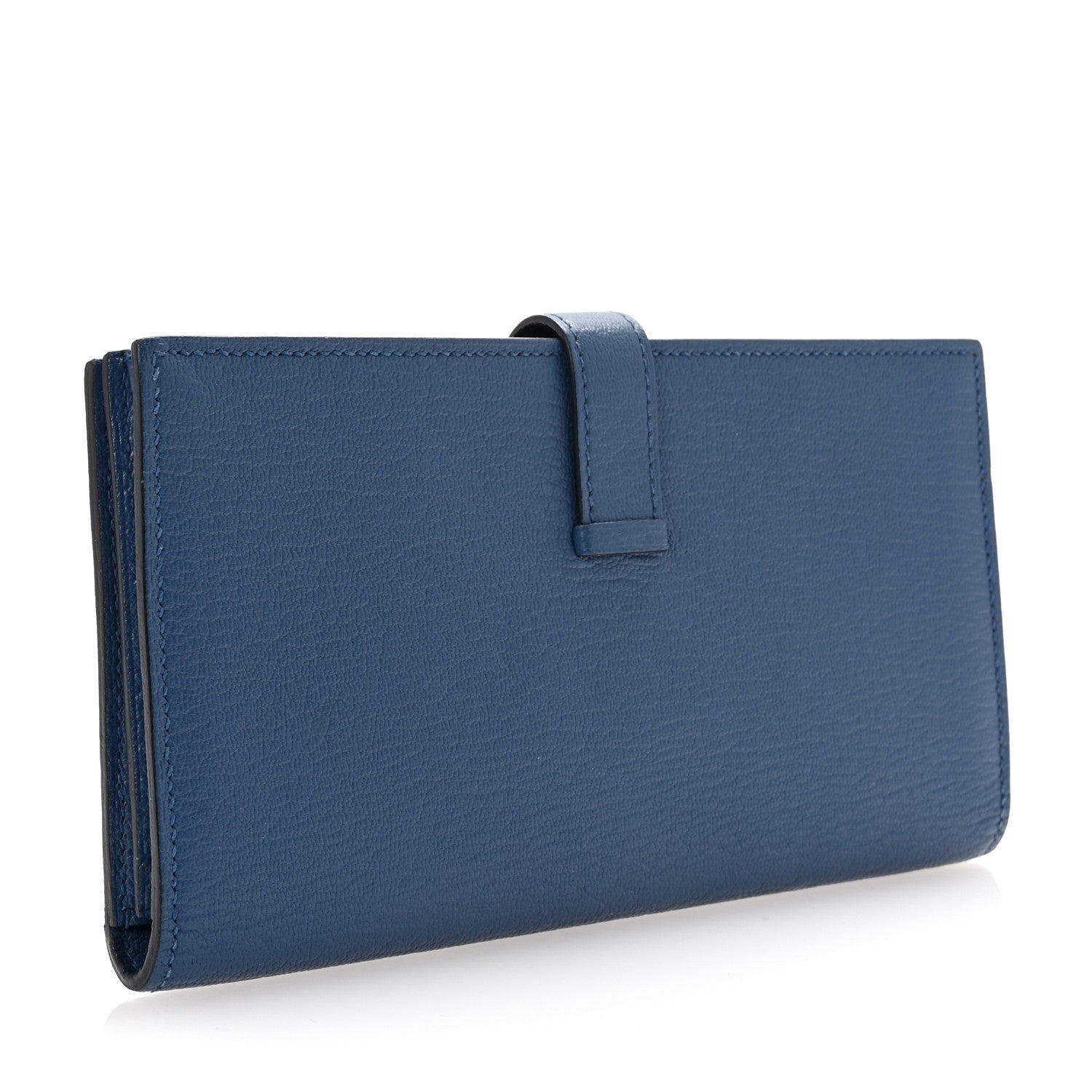Hermes Chèvre Mysore Bearn Gusset Wallet Bleu Agate 3 of 7