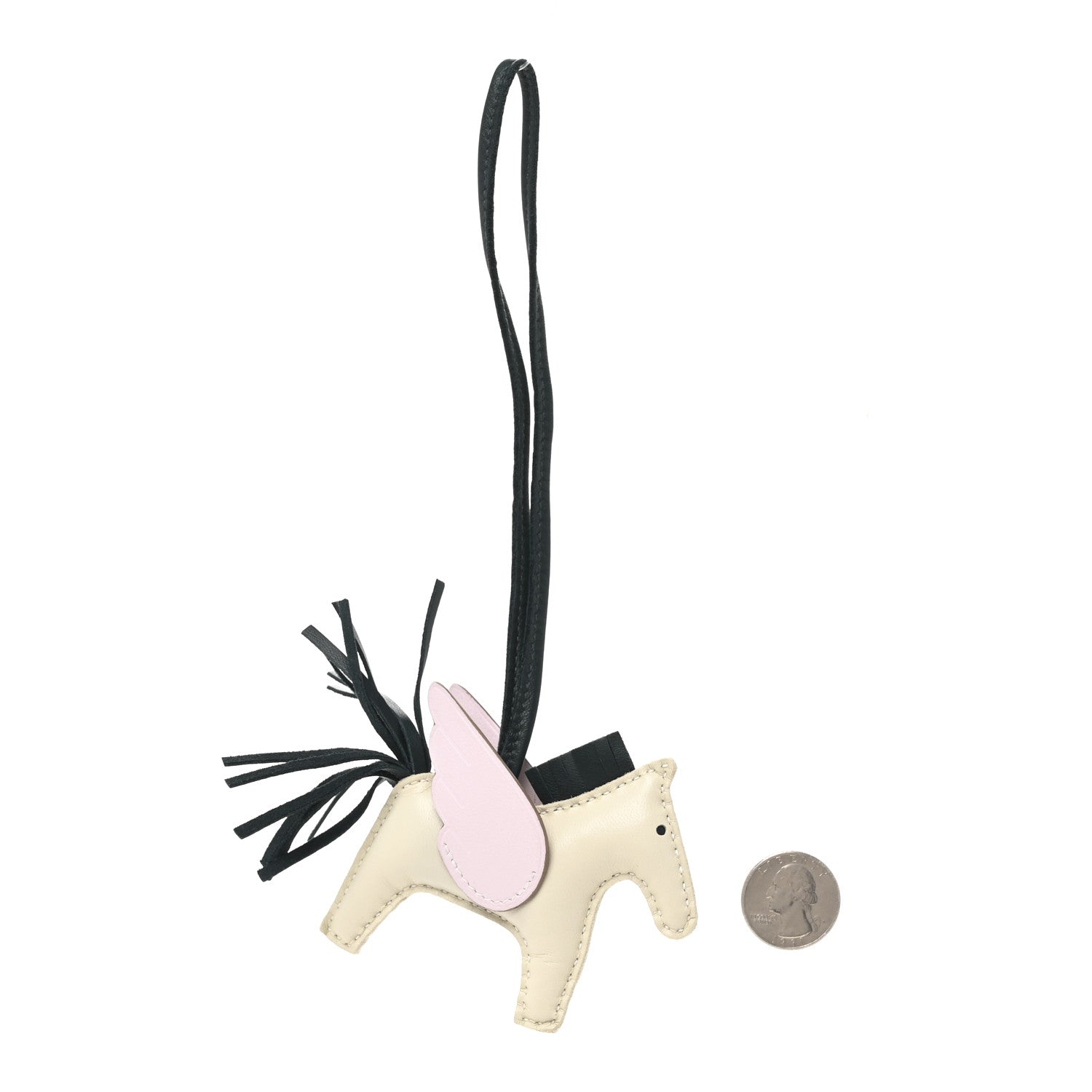 Hermes Milo Lambskin Grigri Rodeo Pegase Horse Bag Charm PM Craie Mauve Pale Vert Cypress 2 of 5