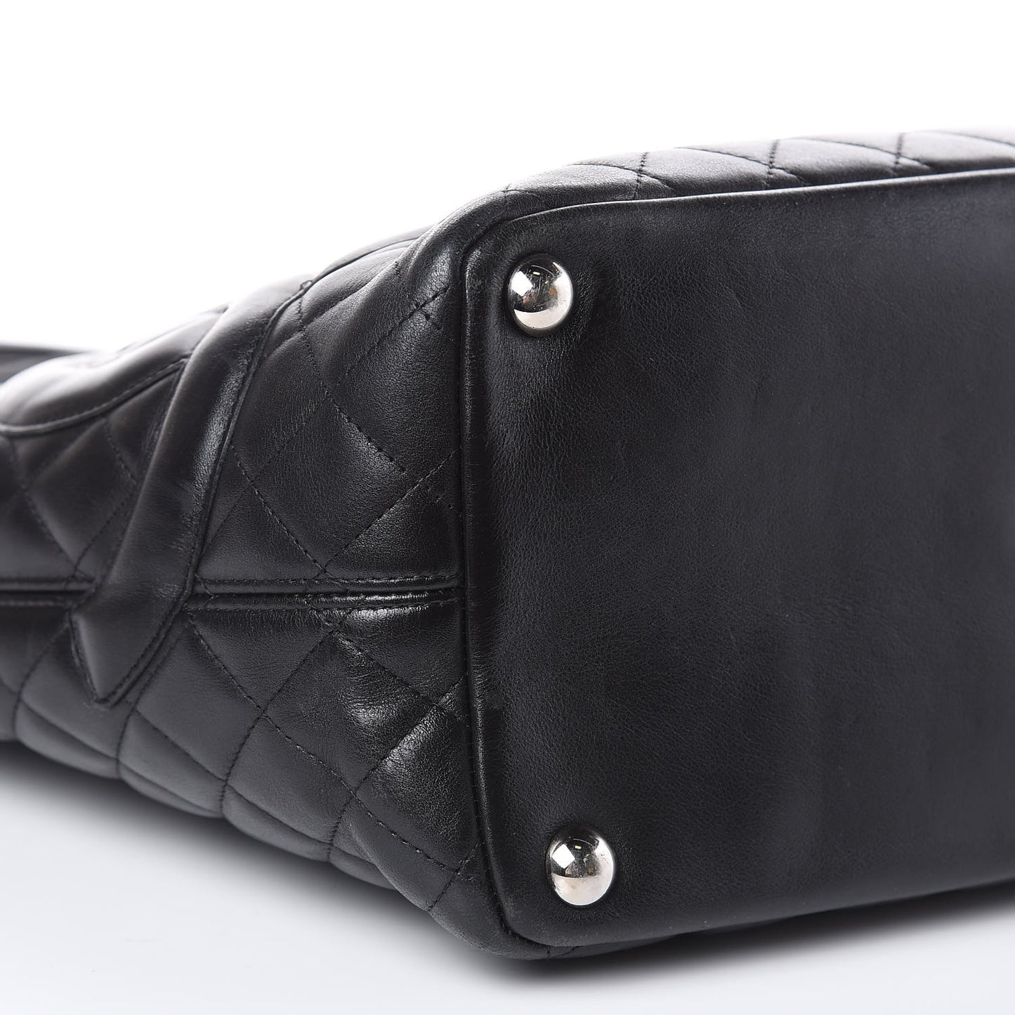 Calfskin Quilted Large Cambon Tote Black