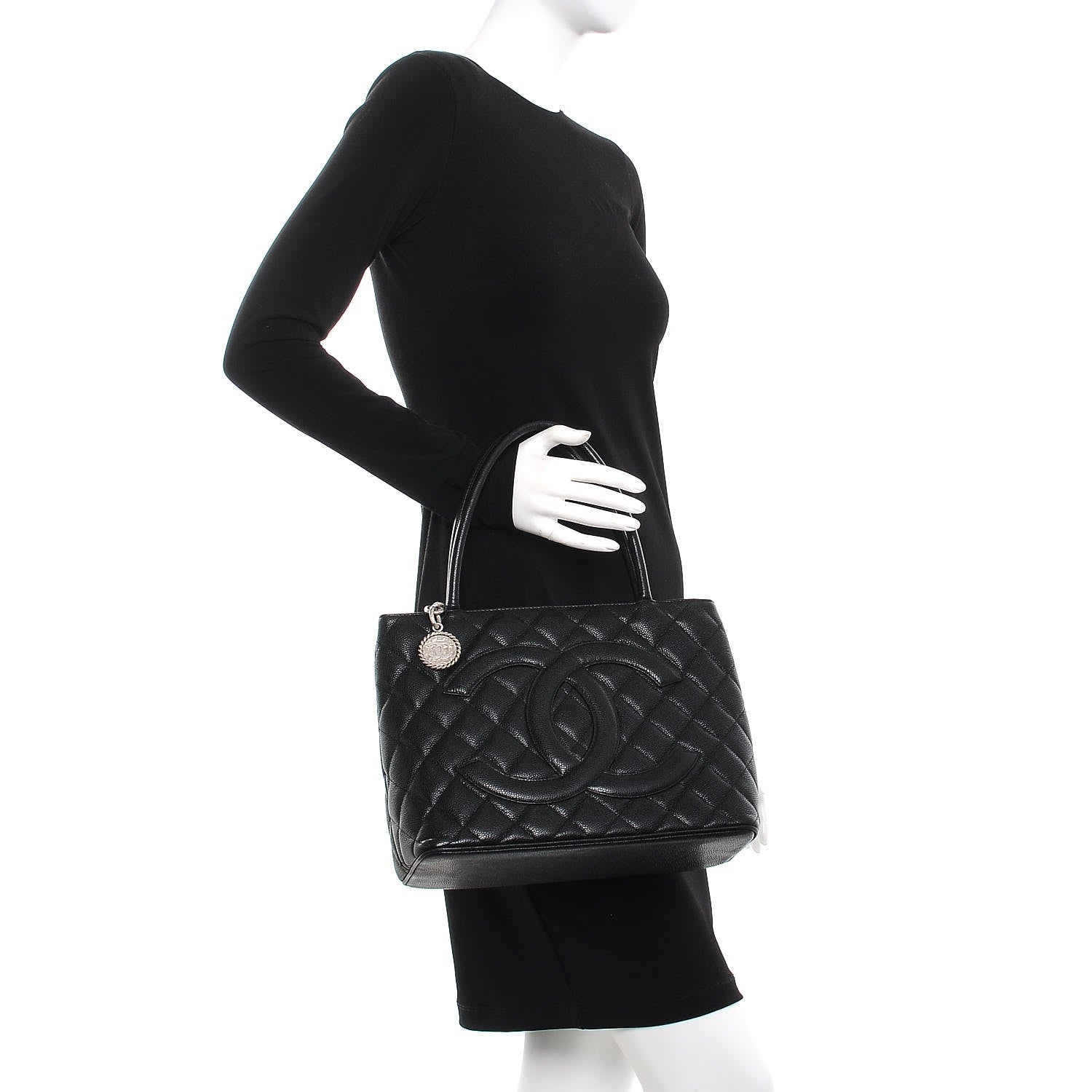 Chanel Caviar Quilted Medallion Tote Black 2 of 7