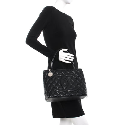 Chanel Caviar Quilted Medallion Tote Black 2 of 7
