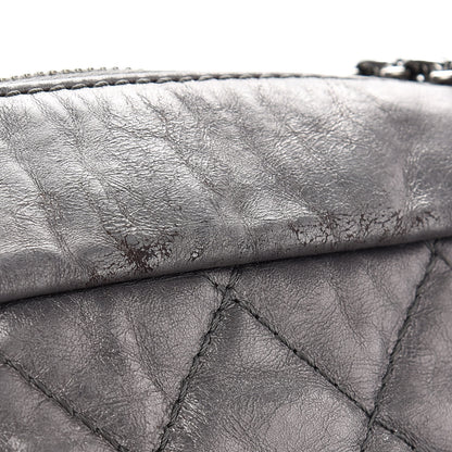 Chanel Metallic Aged Calfskin Quilted Large Reissue Camera Case Silver 11 of 11