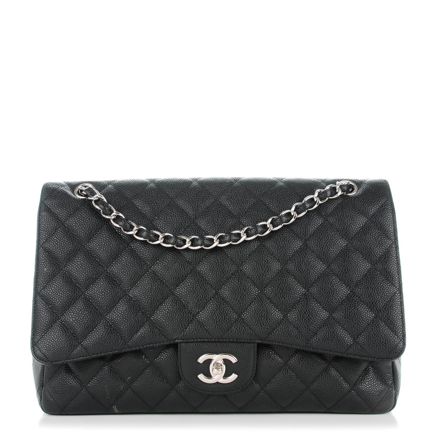 Caviar Quilted Maxi Single Flap Black