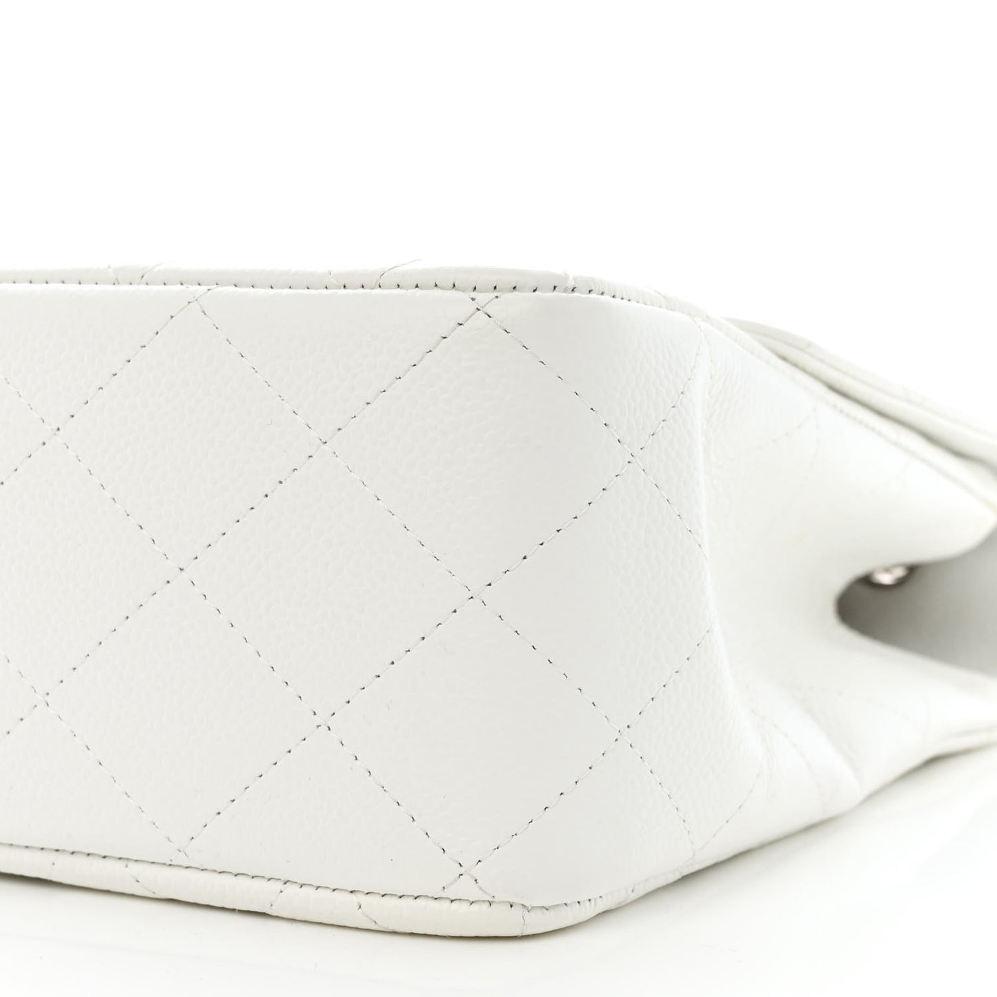 Caviar Quilted Jumbo Single Flap White