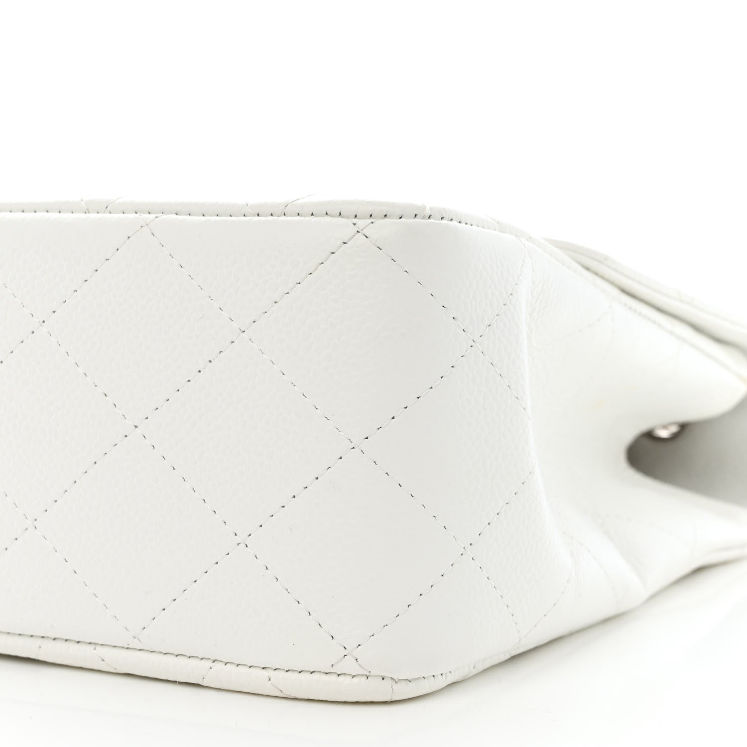 Chanel Caviar Quilted Jumbo Single Flap White 10 of 11