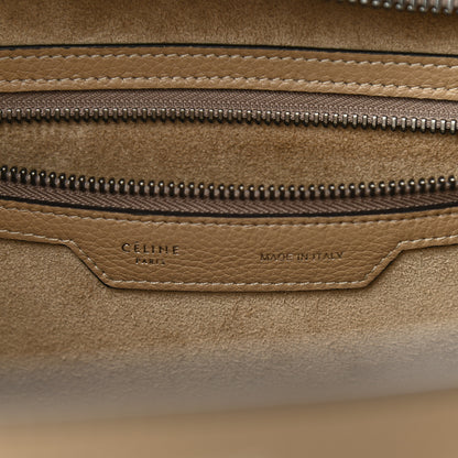 Celine Drummed Calfskin Mini Luggage Taupe 6 of 13