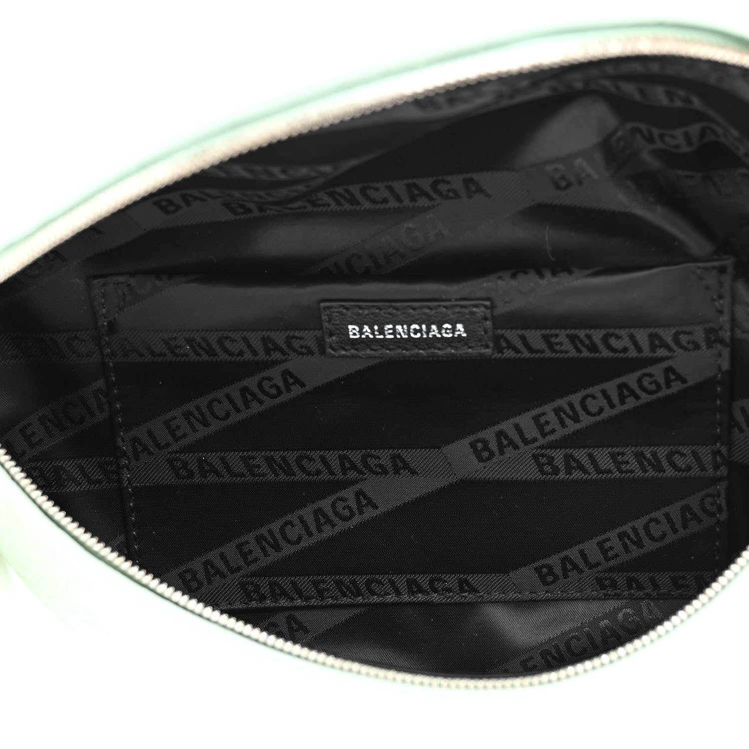 Balenciaga Shiny Calfskin Charms Crocodile Embossed XXS Souvenir Belt Bag Light Green 5 of 11