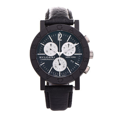 Bulgari Carbon Calfskin 38mm Marbella Quartz Watch Black 1 of 12