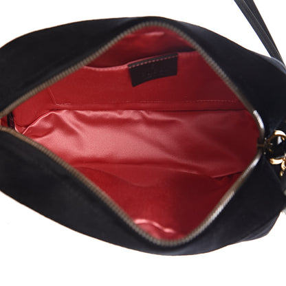 Gucci Velvet Matelasse Small GG Marmont Chain Shoulder Bag Black 5 of 10