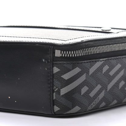 Versace Coated Canvas La Greca Signature Messenger Bag Black Gray 8 of 8