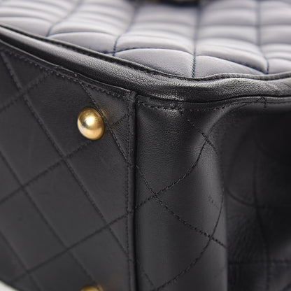 Chanel Lambskin Quilted Elegant CC Shopping Tote Navy Black 9 of 11