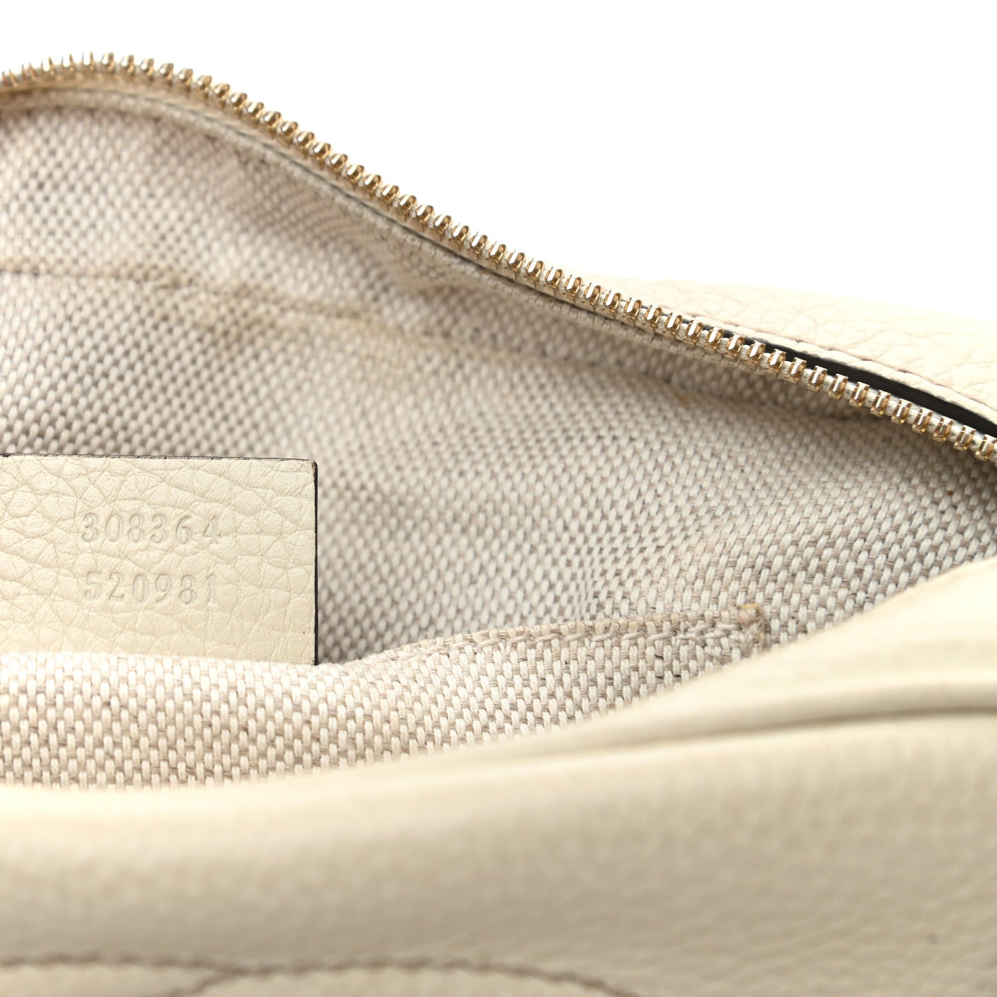 Pebbled Calfskin Small Soho Disco Bag Off White