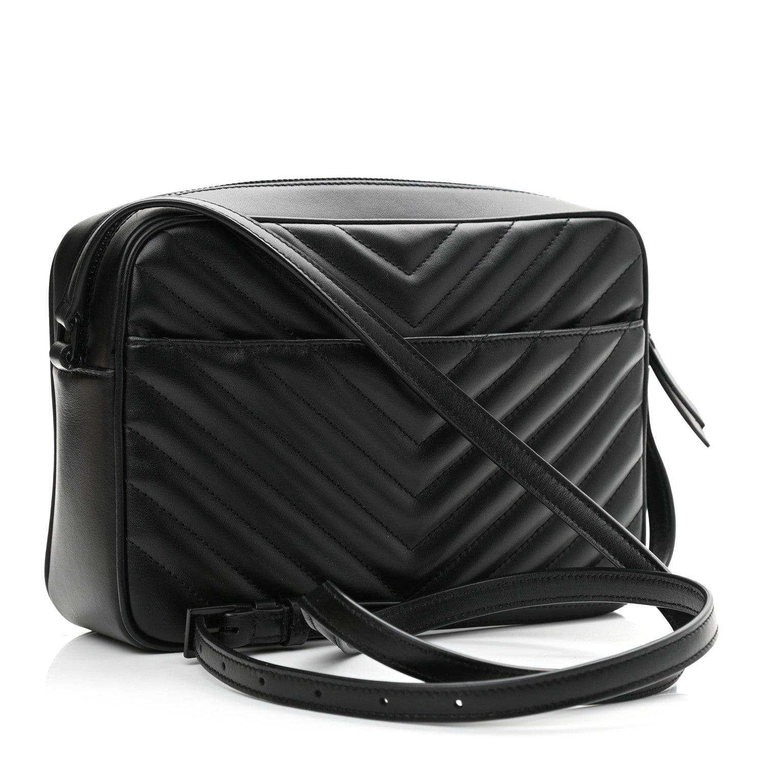 Saint Laurent Calfskin Matelasse Monogram Monochrome Lou Camera Bag Black 3 of 10