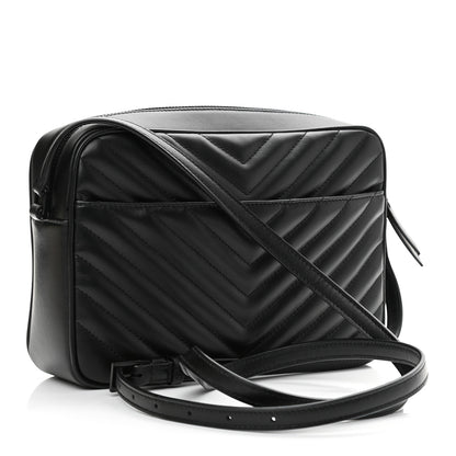 Saint Laurent Calfskin Matelasse Monogram Monochrome Lou Camera Bag Black 3 of 10