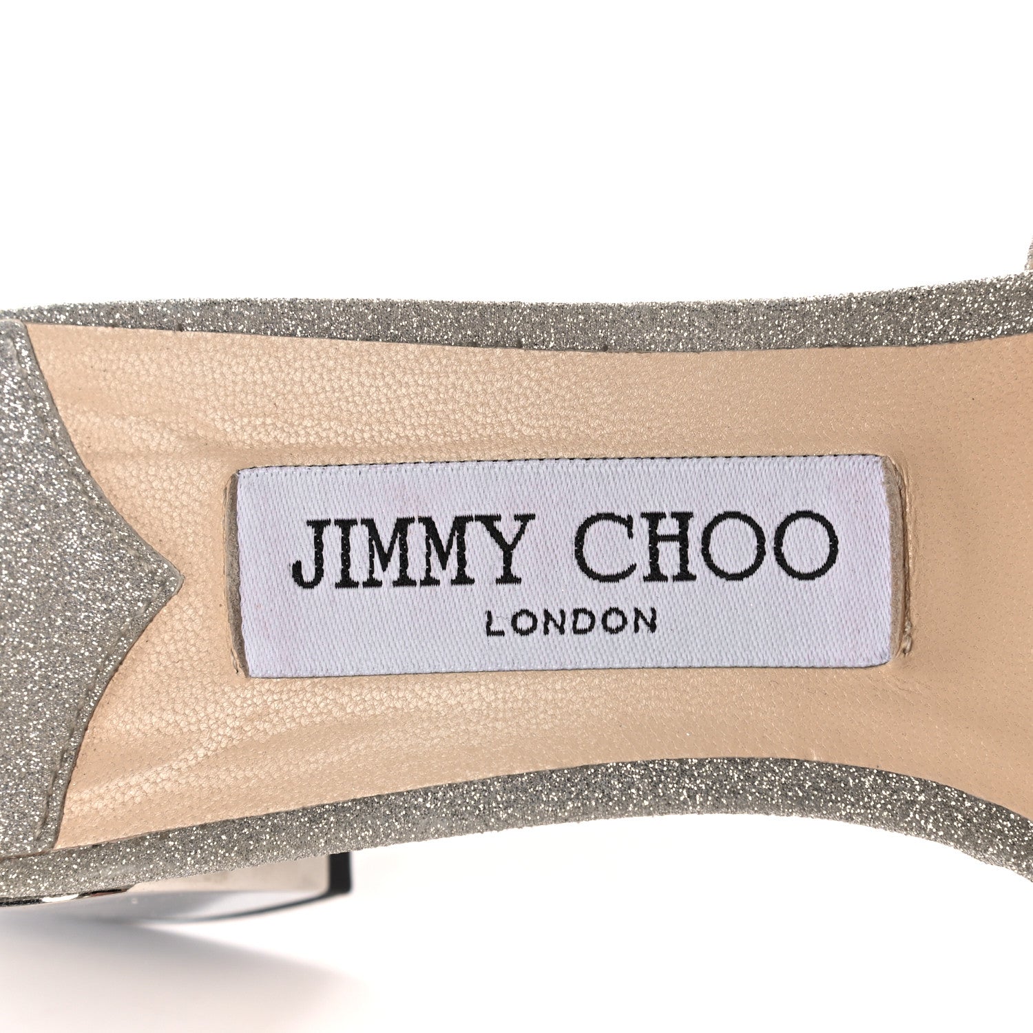 Jimmy Choo Glitter Joni Flat Slide Sandals 37 Silver 7 of 11