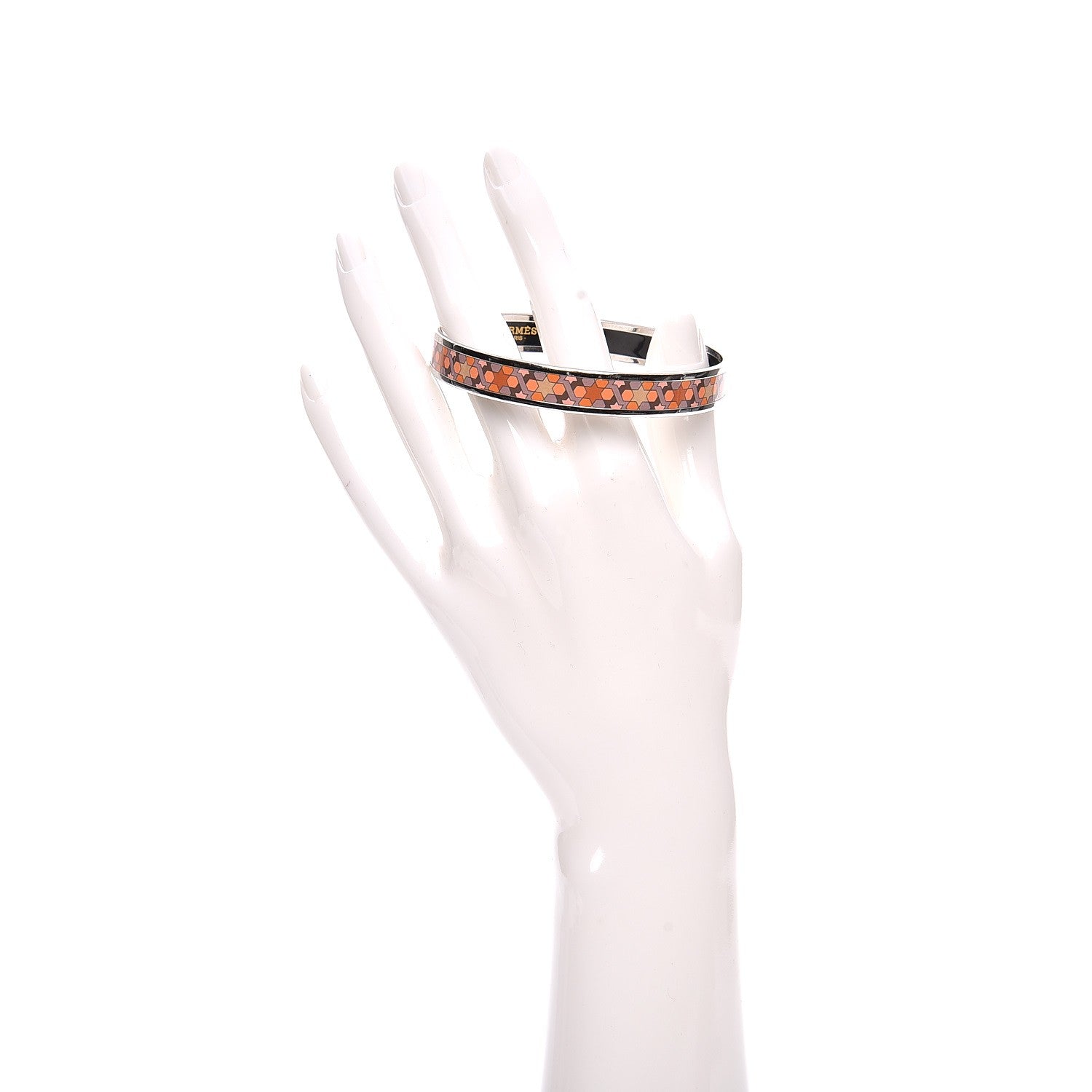 Hermes Enamel Printed Narrow Rose de Compas Bracelet 70 2 of 5