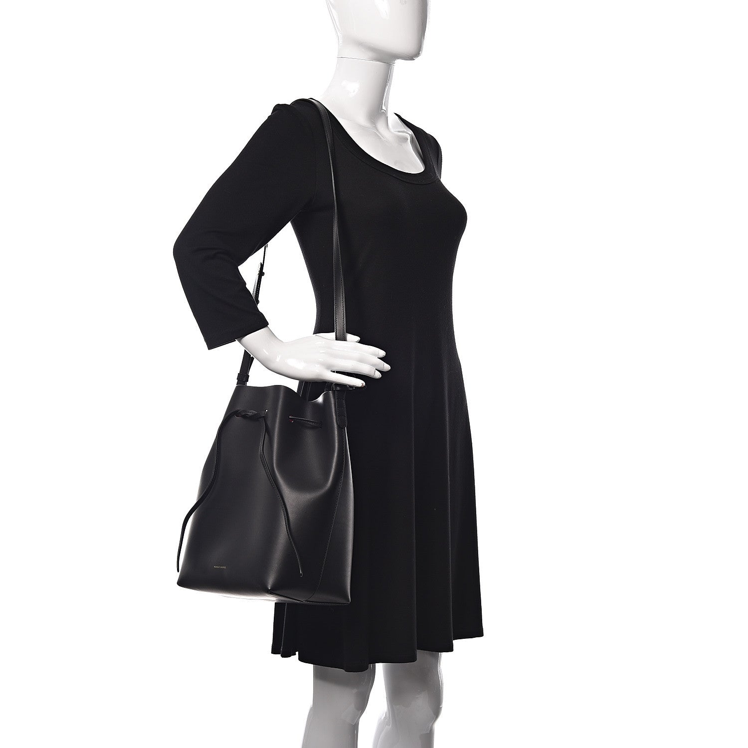 Mansur Gavriel Vegetable Tanned Calfskin Bucket Bag Black Dolly 2 of 9