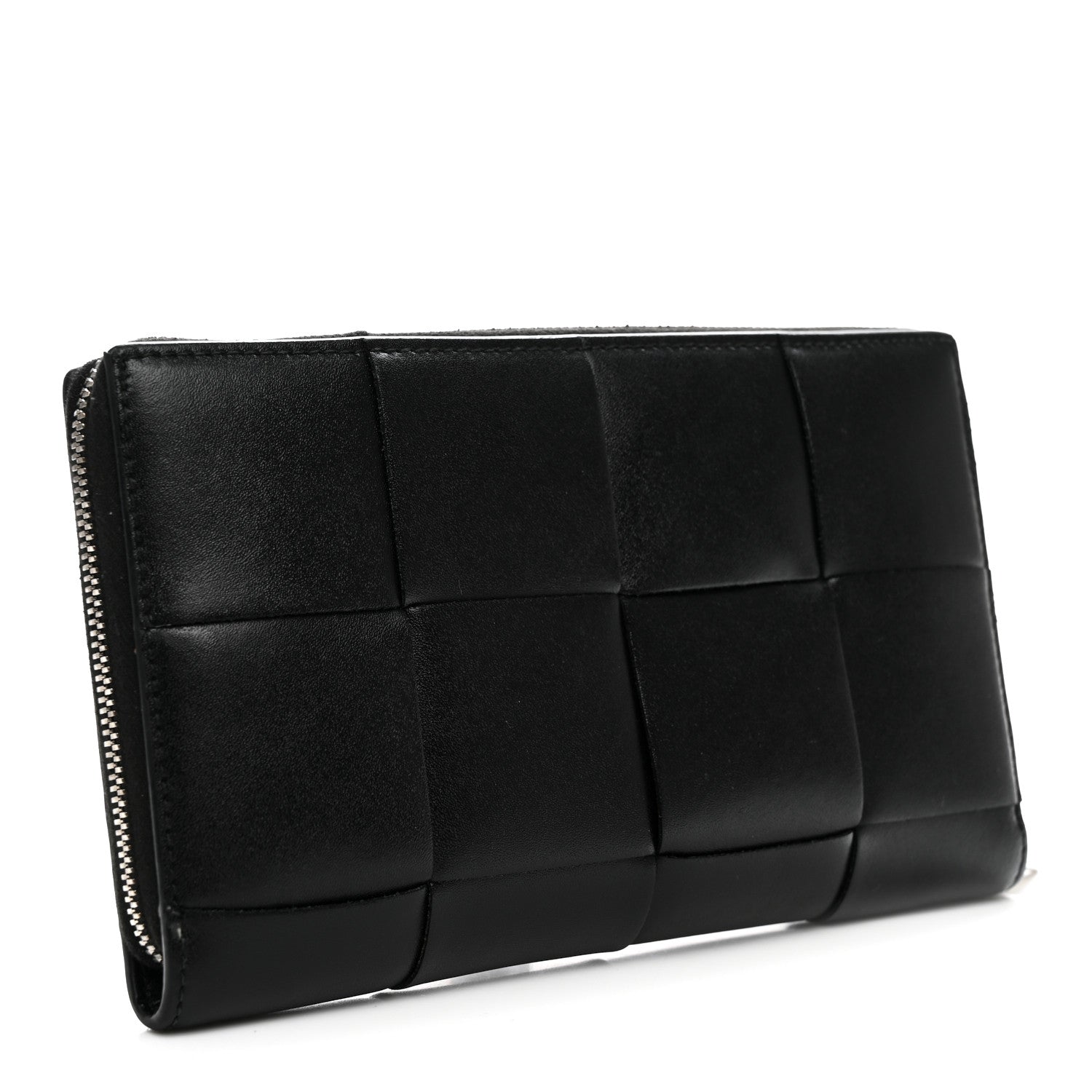 Bottega Veneta Nappa Maxi Intrecciato Medium Cassette Bifold Zip Wallet Black 3 of 7