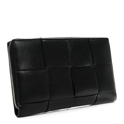 Bottega Veneta Nappa Maxi Intrecciato Medium Cassette Bifold Zip Wallet Black 3 of 7