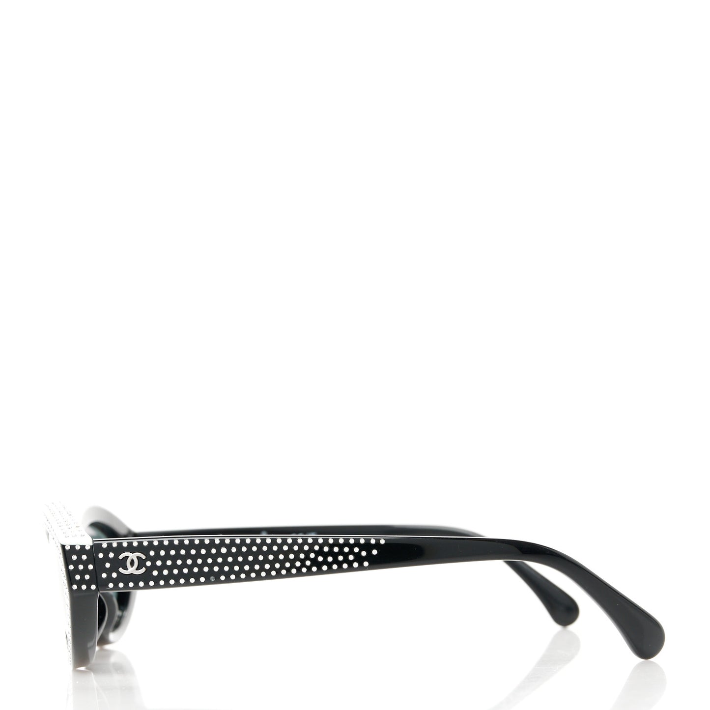 Acetate Strass Oval Sunglasses A71509 Black