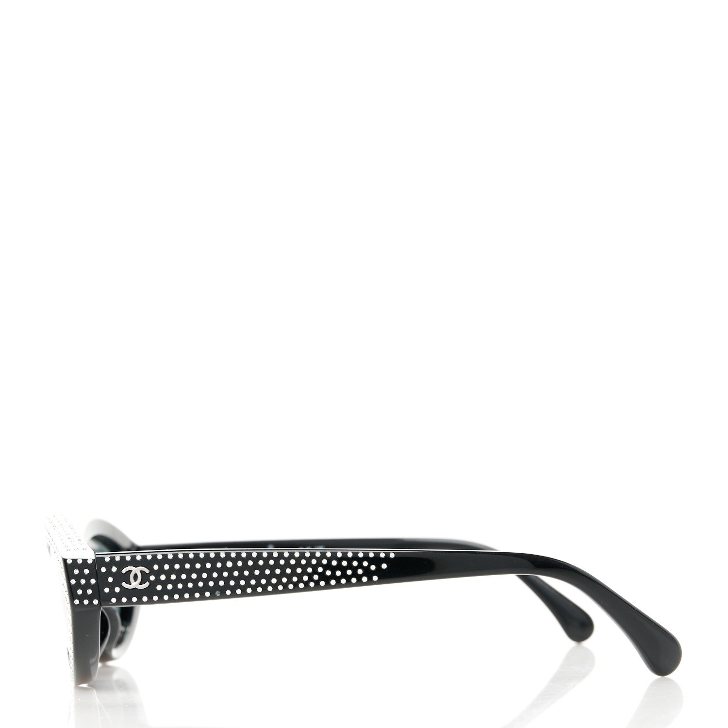 Chanel Acetate Strass Oval Sunglasses A71509 Black 3 of 8