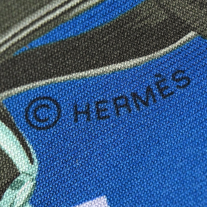 Hermes Silk Brides De Gala Love Twilly Cobalt Kaki Turquoise 3 of 4