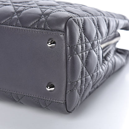 Christian Dior Lambskin Cannage Large Dior Soft Shopping Tote Grey 9 of 15