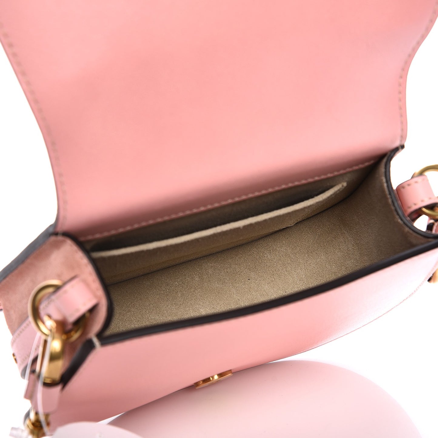 Calfskin Suede Small Nile Bracelet Bag Washed Pink