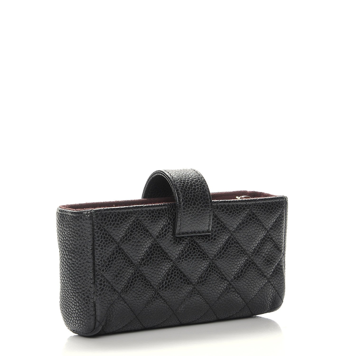 Chanel Caviar Quilted Mini Phone Holder Clutch Black 3 of 7
